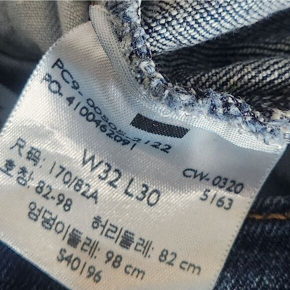 LEVI'S Strauss 505 W30"×L32 Straight Leg Dark Blue Wash Denim  Men's Jeans - Picture 11 of 11